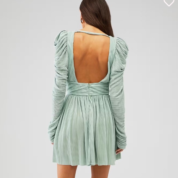 Sabina Musayev Morgana Long Sleeve Dress in Mint - Picture 2 of 6